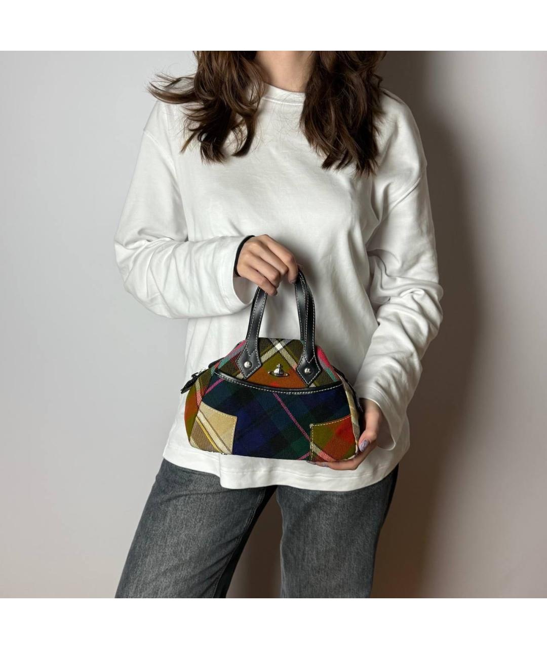 VIVIENNE WESTWOOD Мульти тканевая сумка с короткими ручками, фото 8