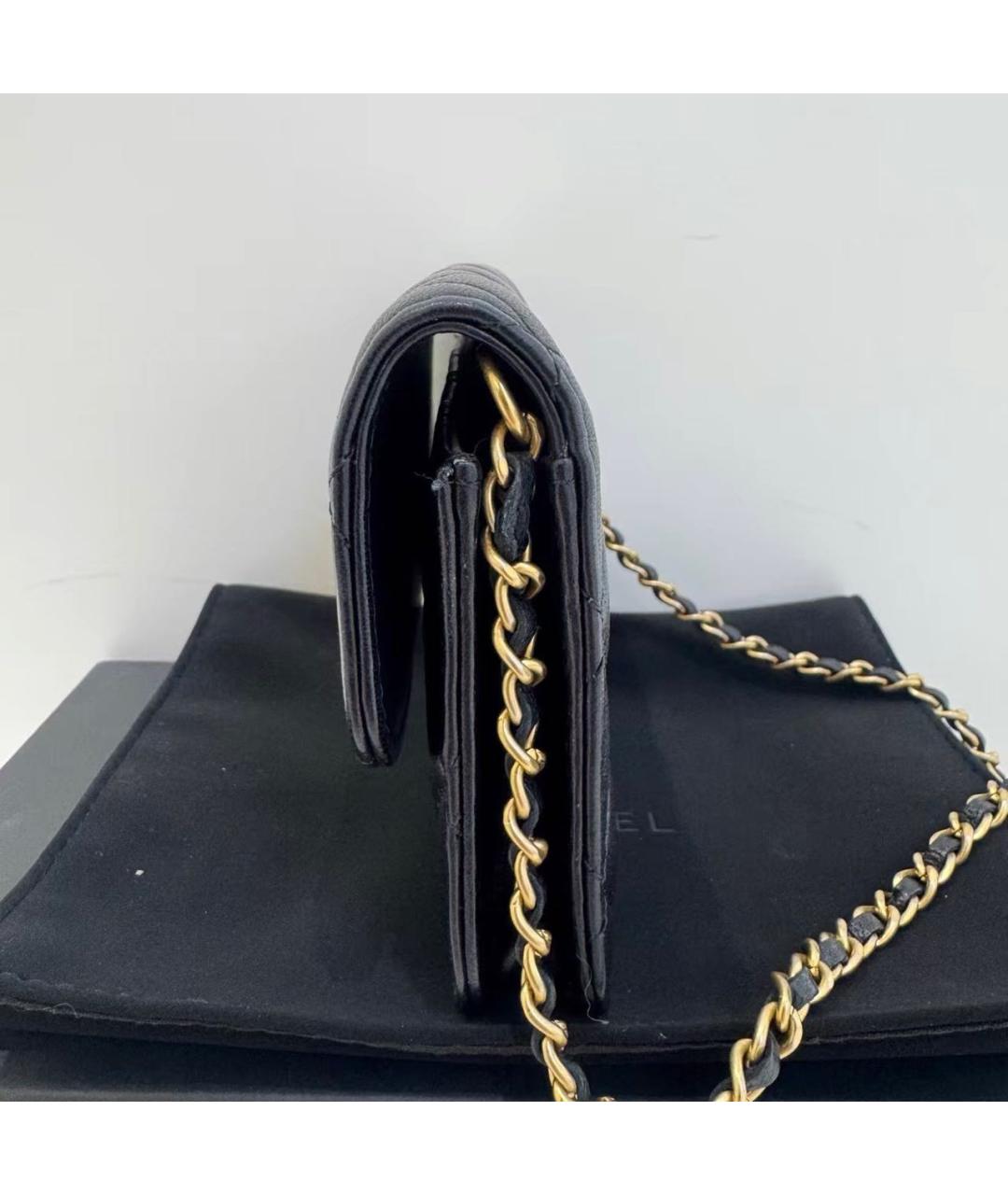 CHANEL Черная кожаная сумка через плечо, фото 4