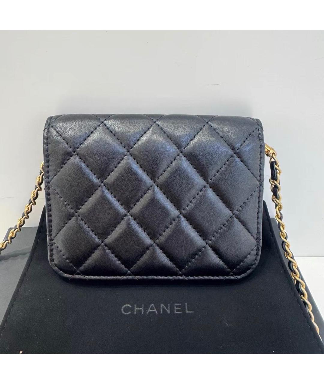 CHANEL Черная кожаная сумка через плечо, фото 2