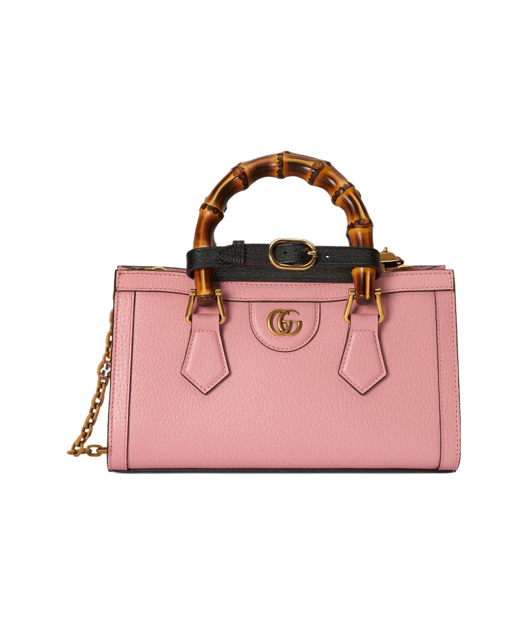 GUCCI Розовая кожаная сумка с короткими ручками, фото 3