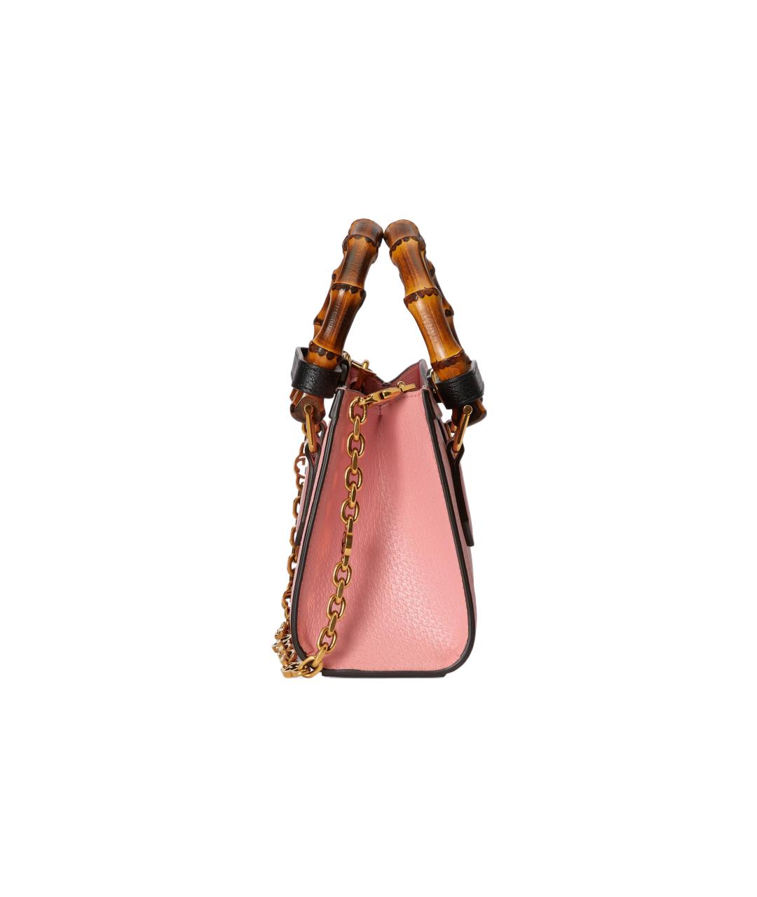 GUCCI Розовая кожаная сумка с короткими ручками, фото 5