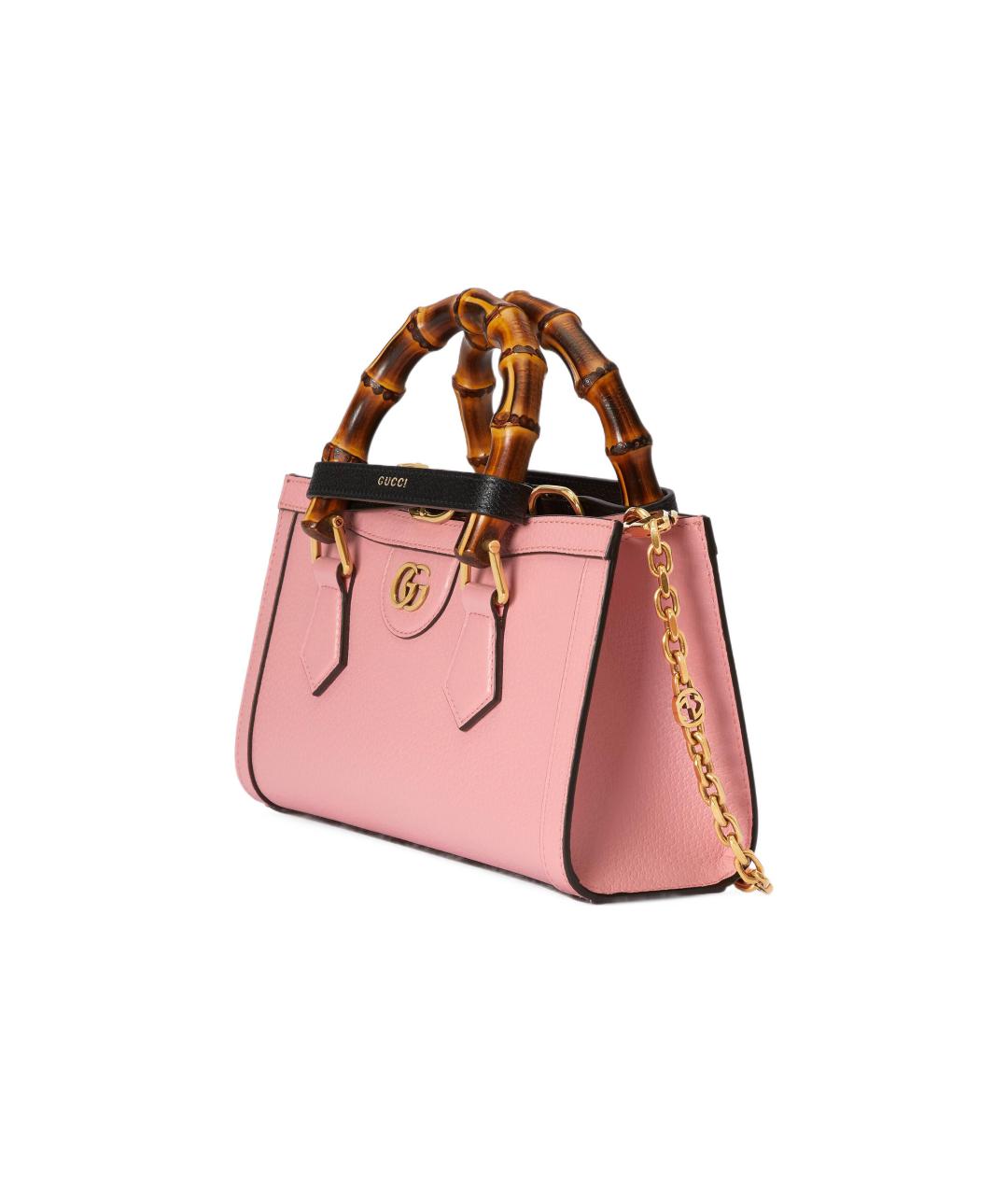 GUCCI Розовая кожаная сумка с короткими ручками, фото 4