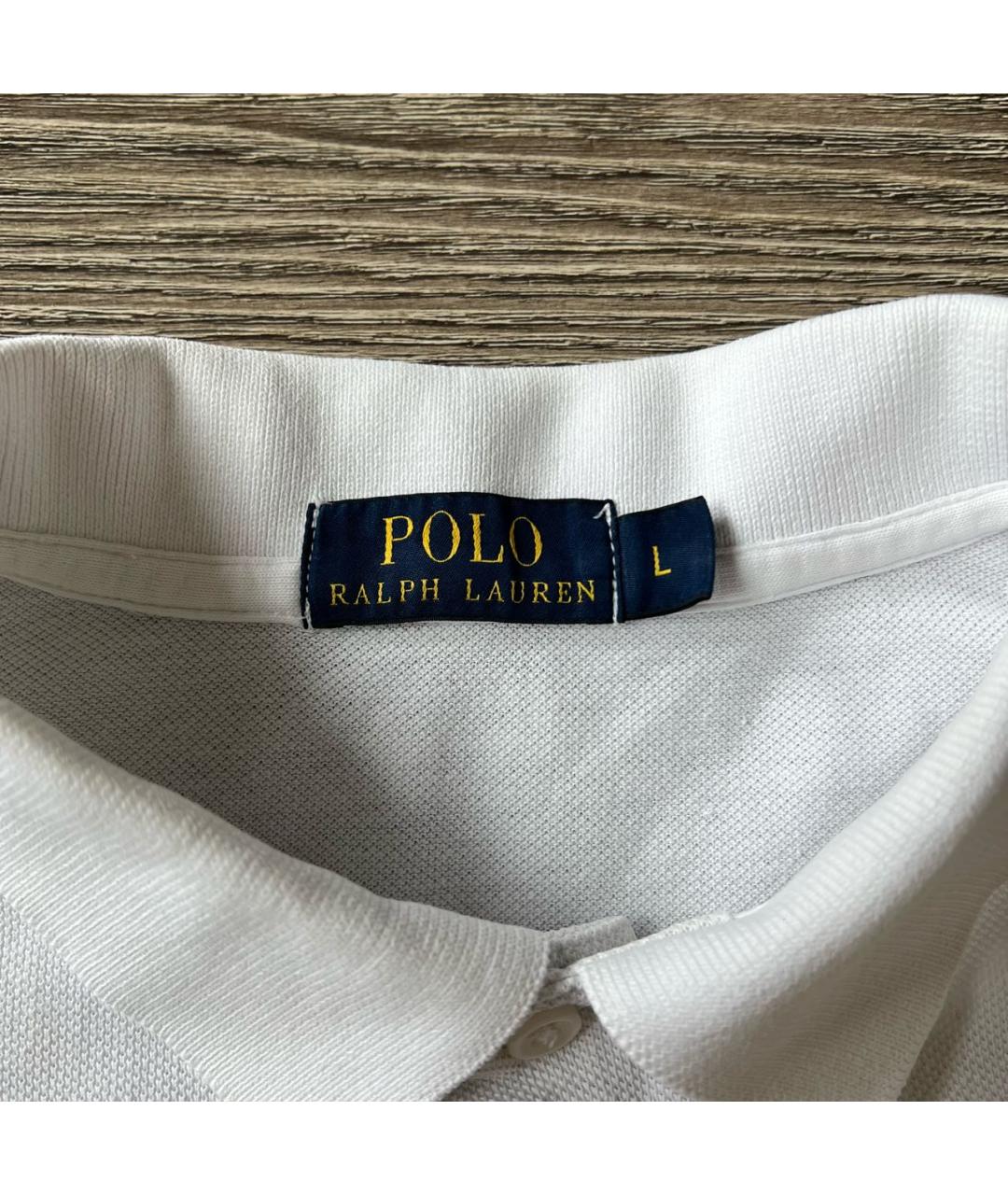 POLO RALPH LAUREN Белое хлопковое поло с коротким рукавом, фото 3
