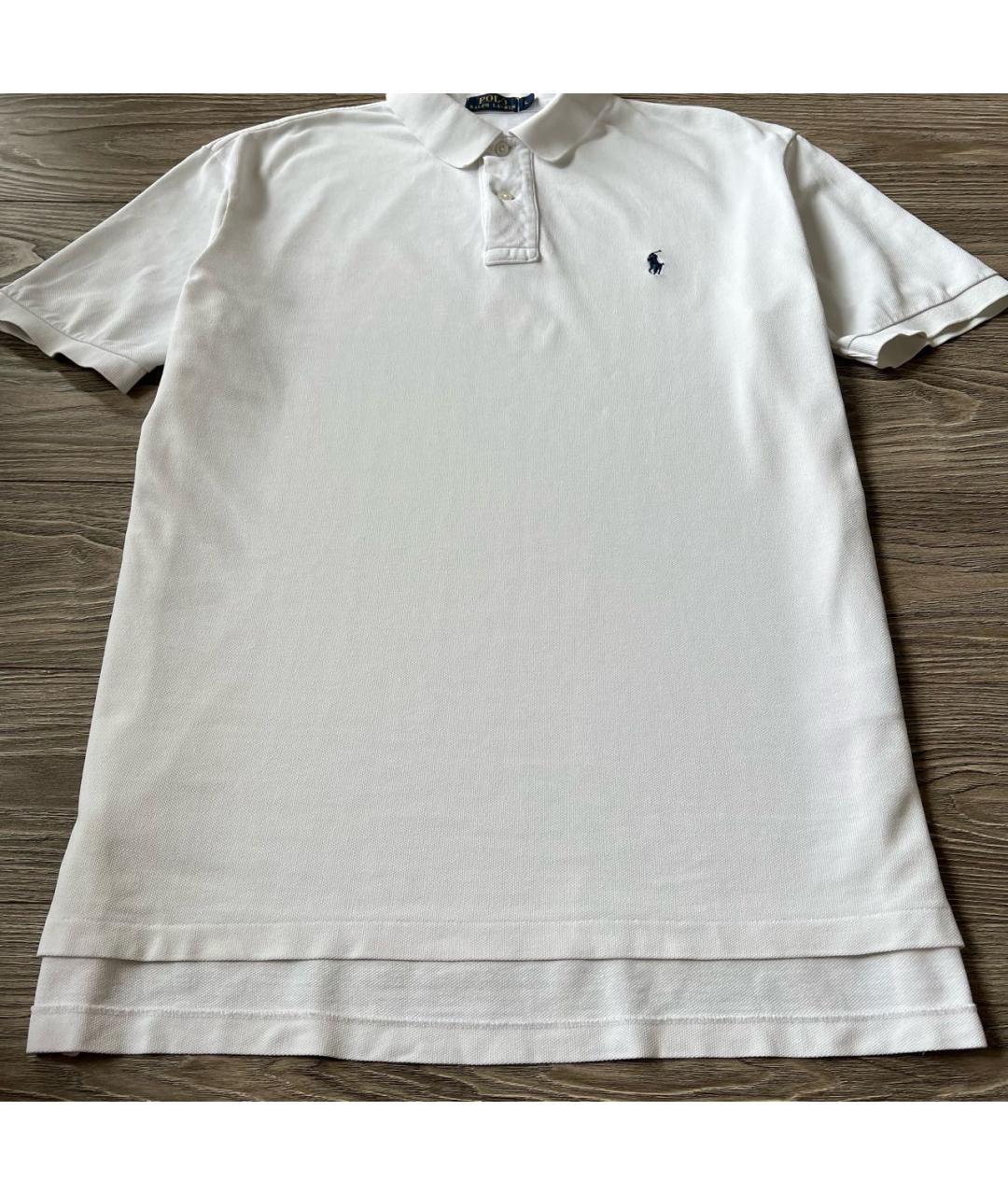 POLO RALPH LAUREN Белое хлопковое поло с коротким рукавом, фото 6