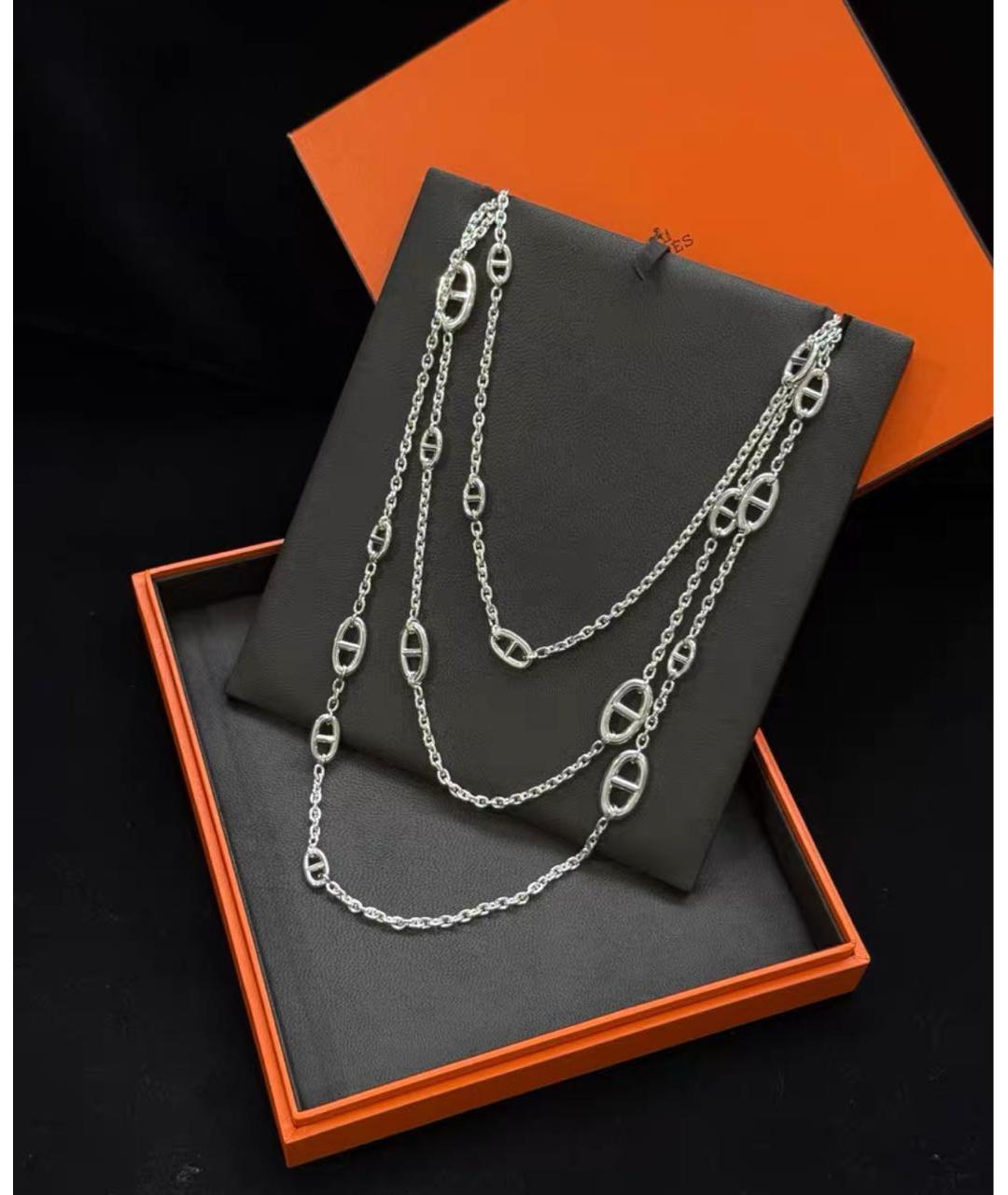 HERMES Серебряное серебряное колье, фото 2