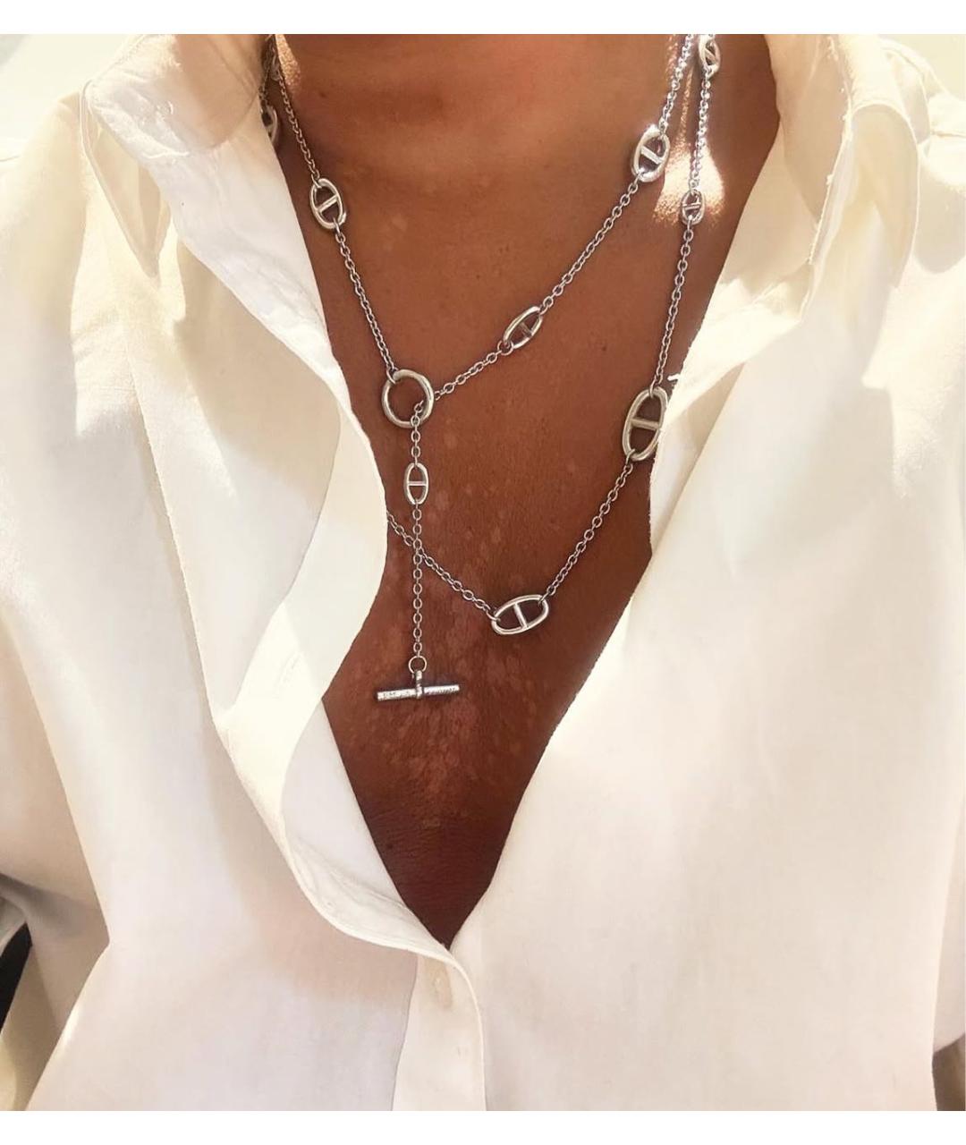 HERMES Серебряное серебряное колье, фото 6