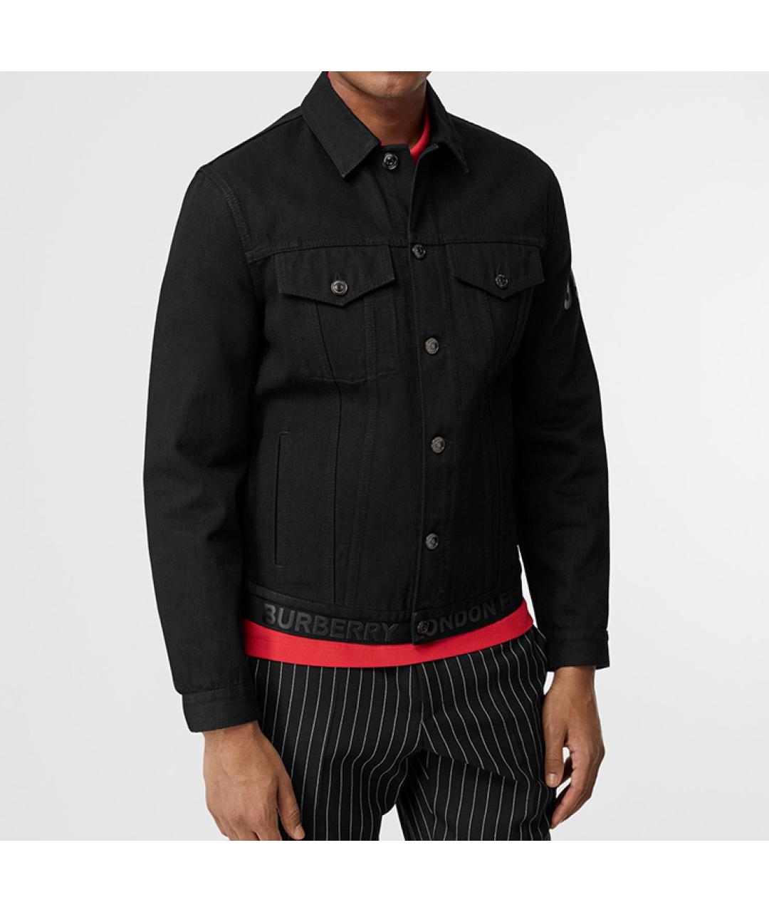 BURBERRY Черная деним куртка, фото 2