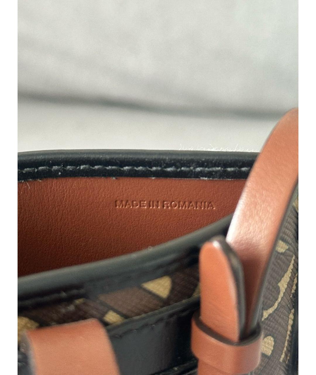 BURBERRY Коричневая сумка через плечо из канвы, фото 8