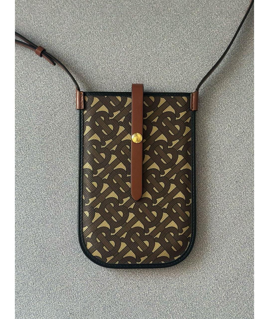 BURBERRY Коричневая сумка через плечо из канвы, фото 3