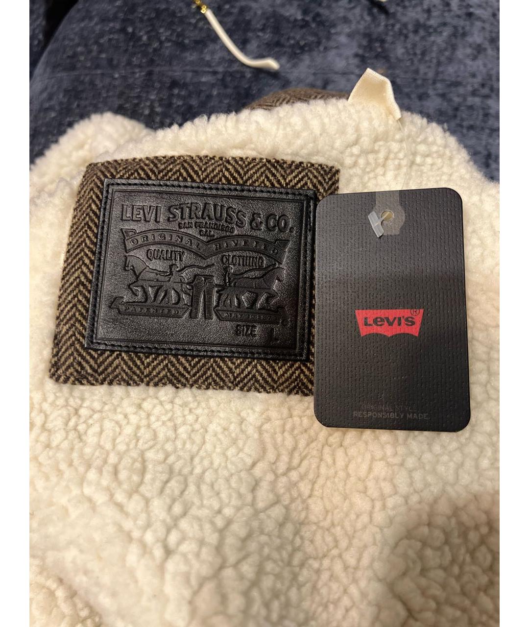 LEVI'S Коричневая шерстяная куртка, фото 3