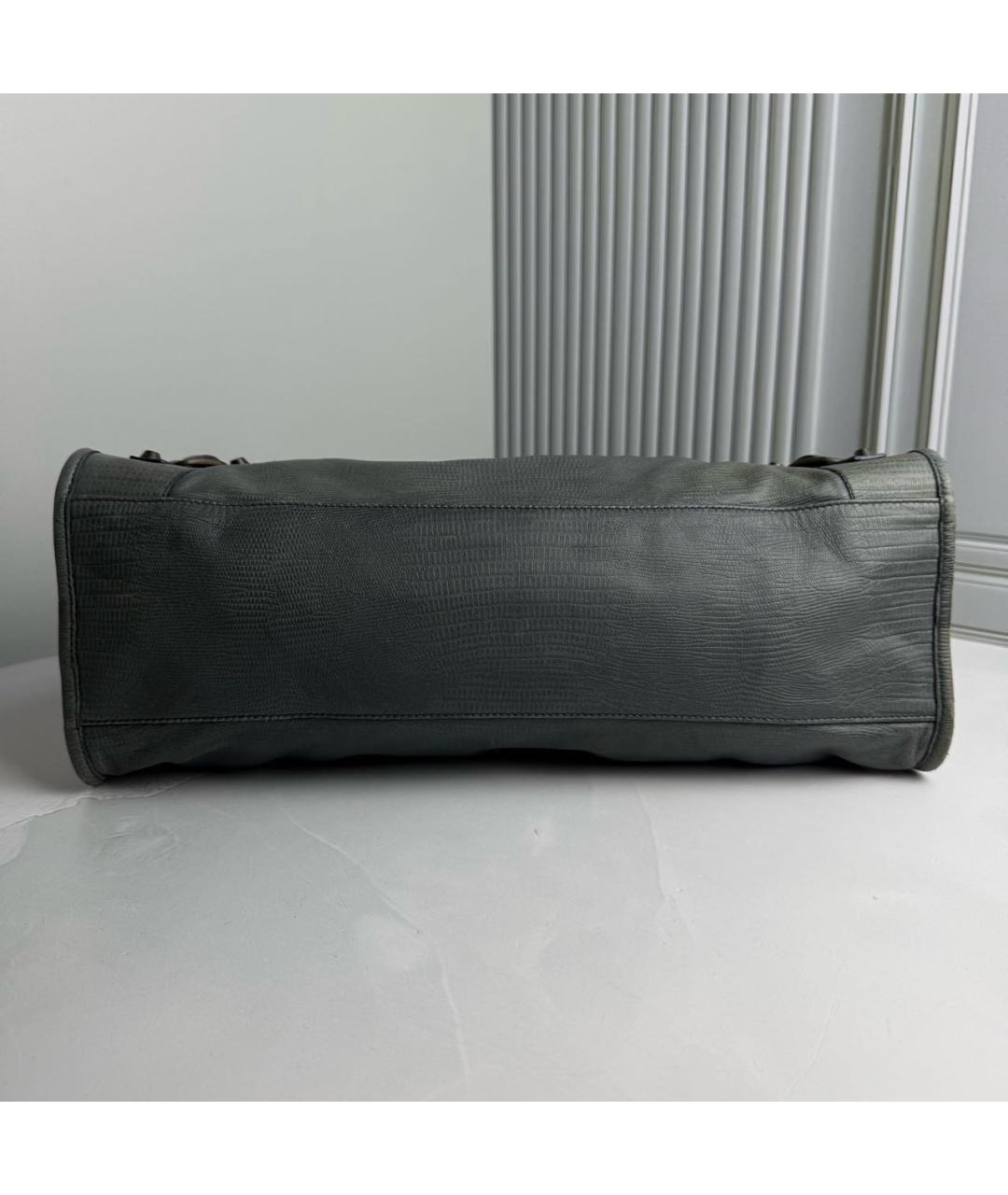 BALENCIAGA Антрацитовая кожаная сумка с короткими ручками, фото 4