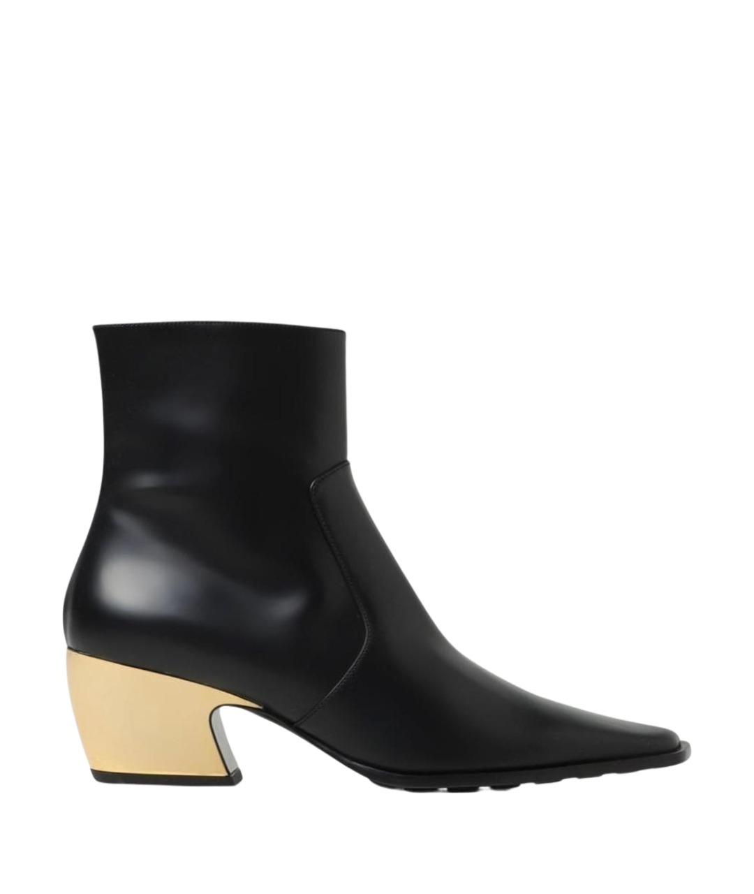 BOTTEGA VENETA Черные кожаные ботильоны, фото 1