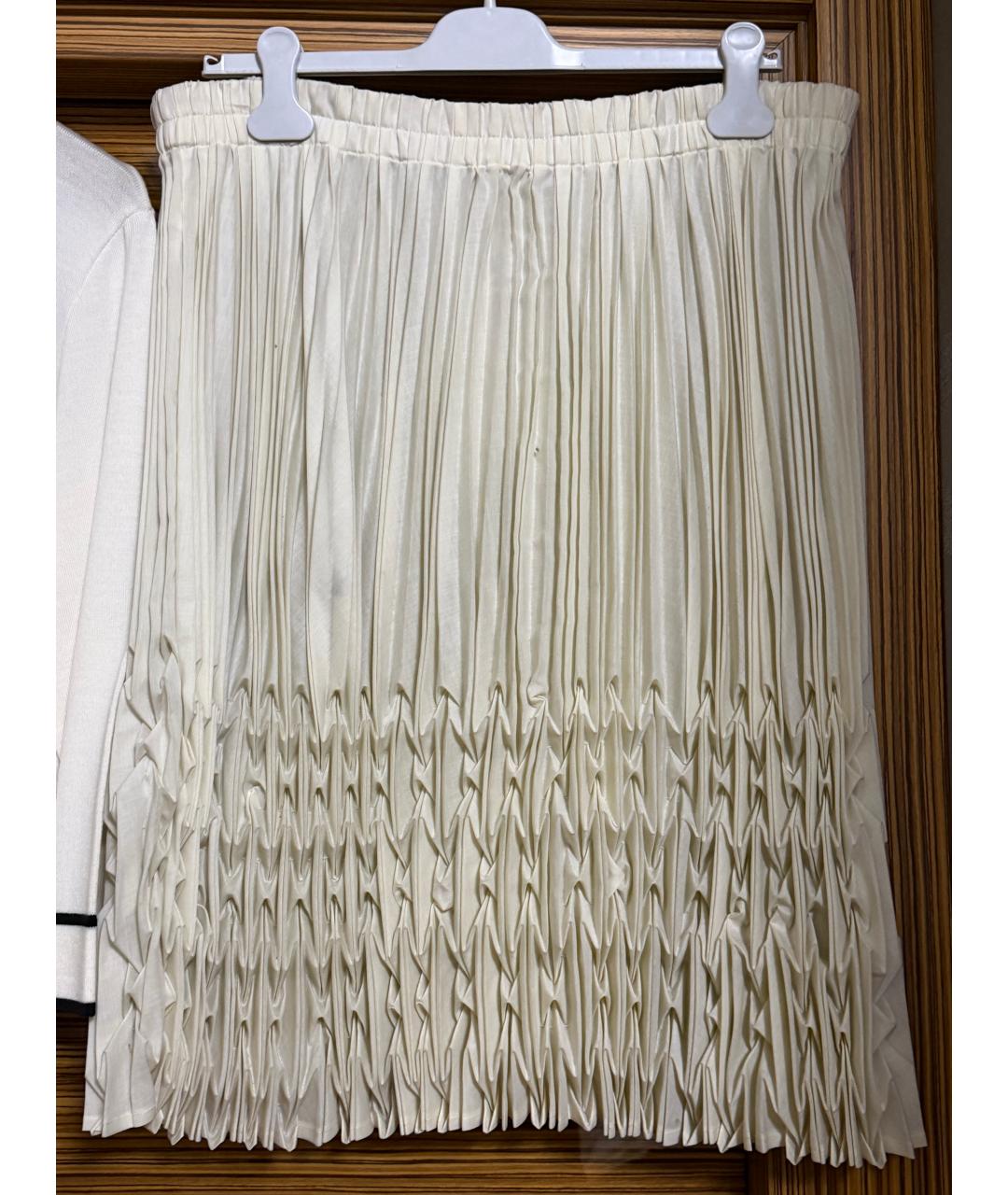GIVENCHY Бежевая хлопко-эластановая юбка миди, фото 5
