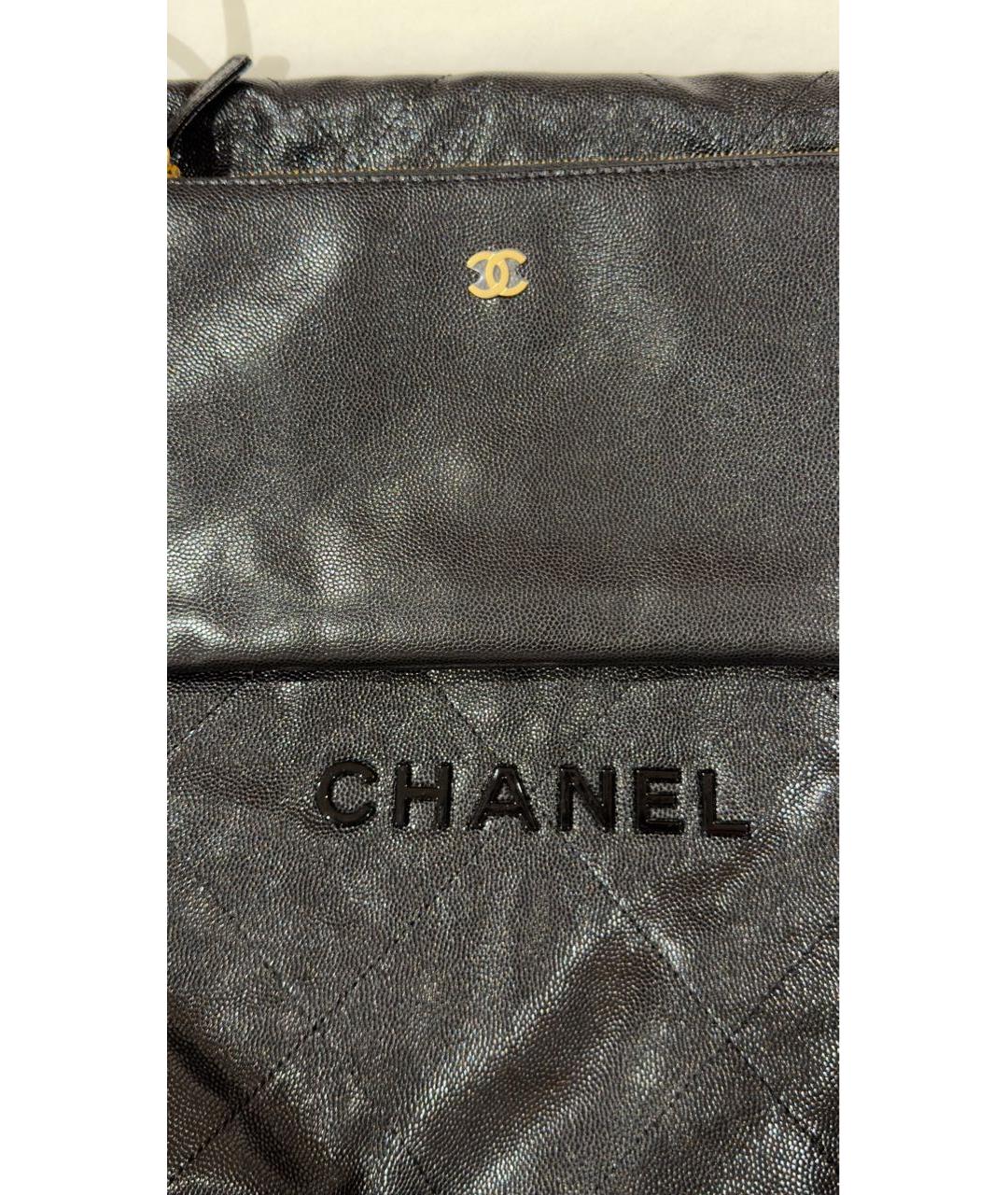 CHANEL Черная кожаная сумка тоут, фото 2