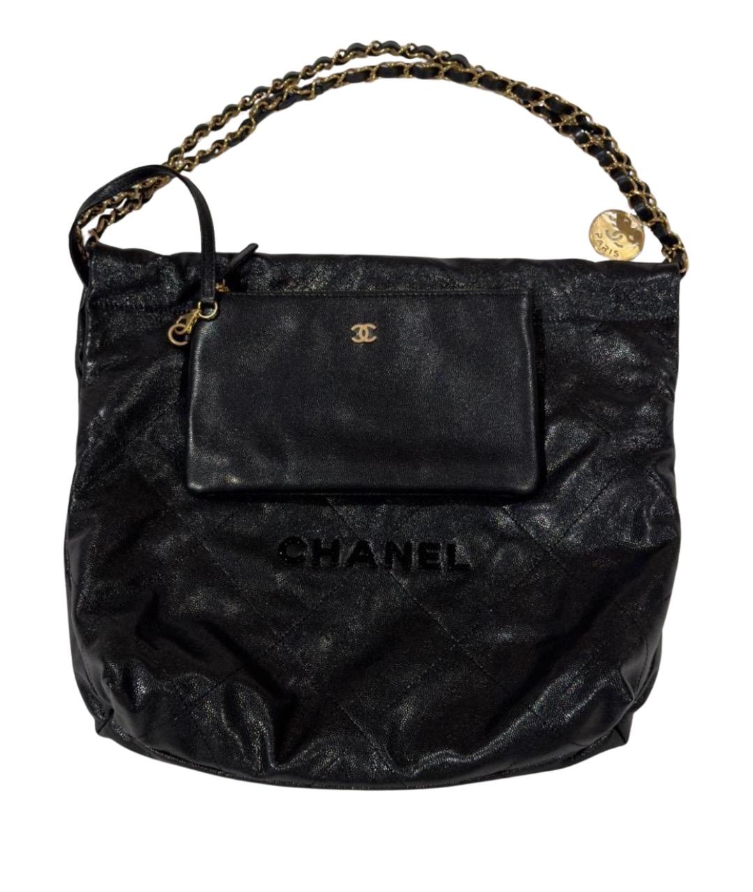 CHANEL Черная кожаная сумка тоут, фото 1