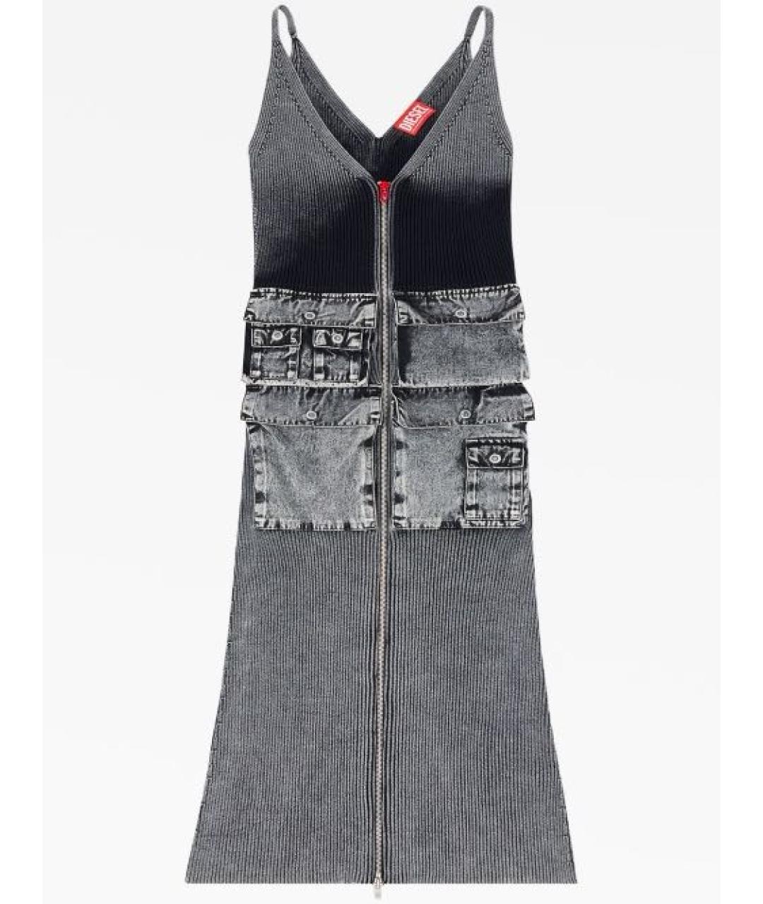 DIESEL Антрацитовое хлопковое платье, фото 8