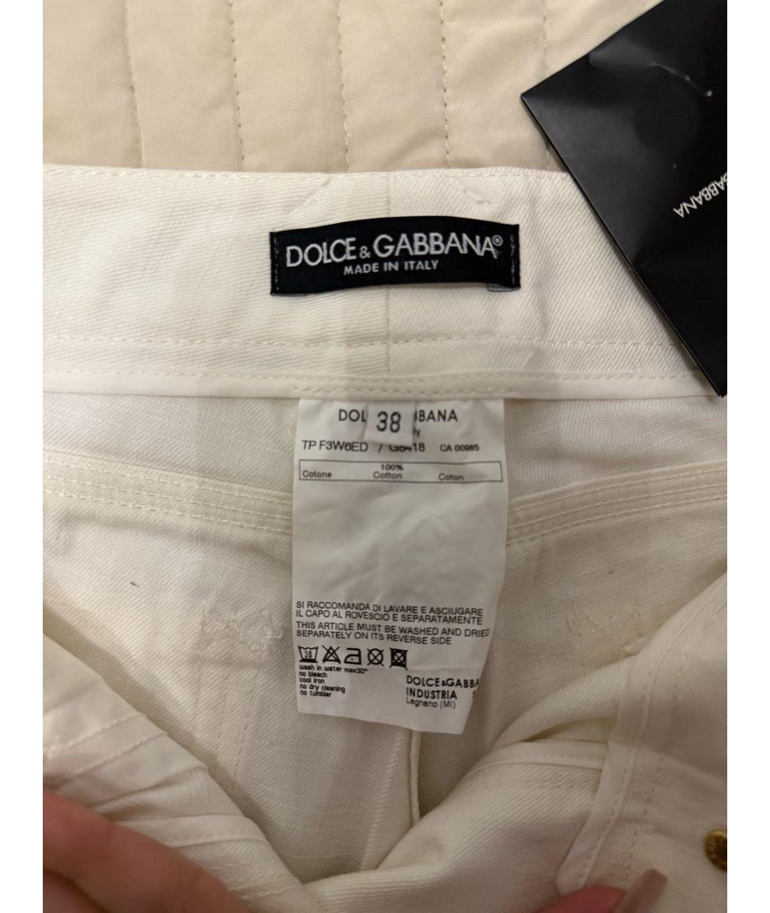 DOLCE&GABBANA Белые хлопковые капри, фото 6