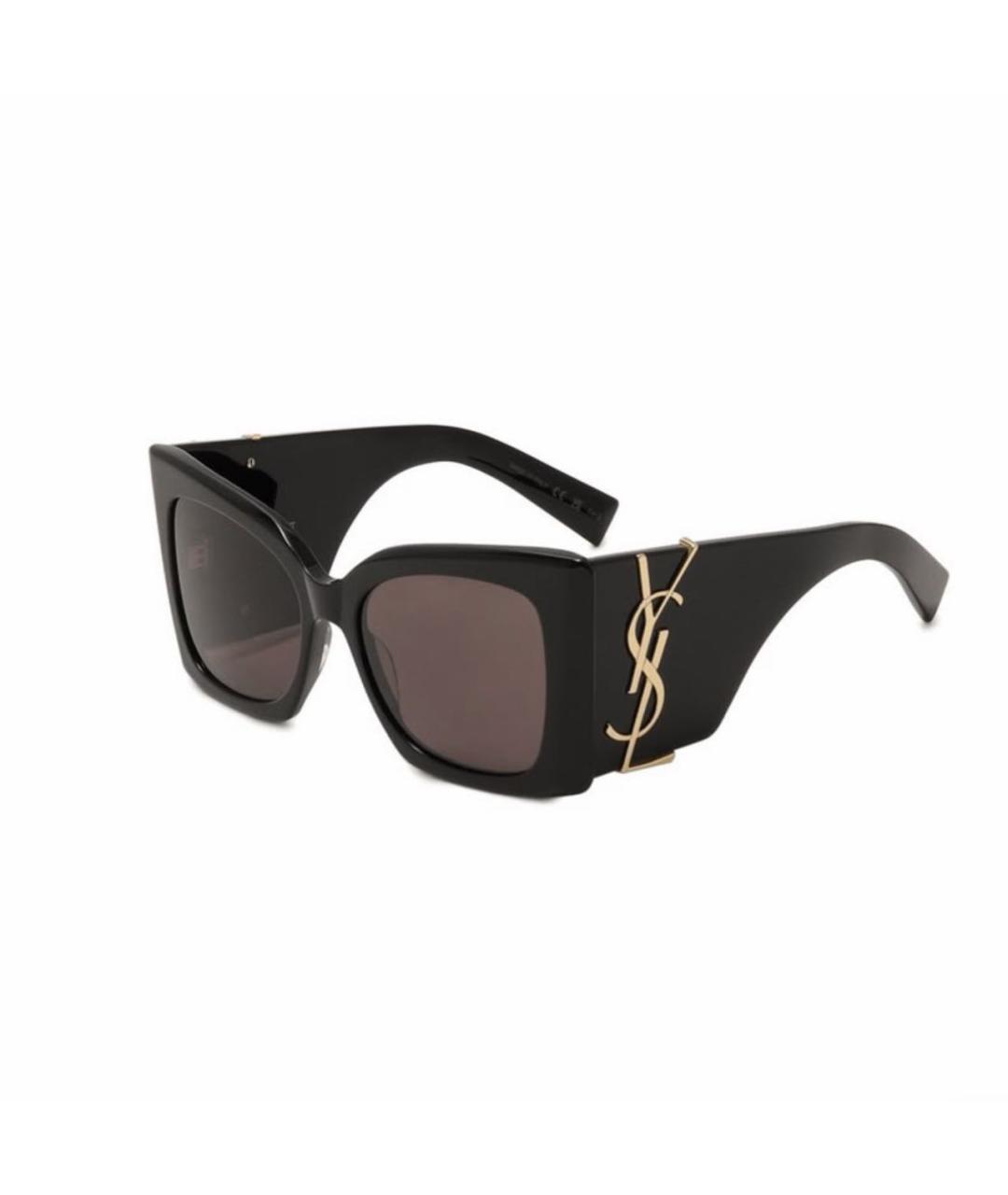 SAINT LAURENT Черные пластиковые солнцезащитные очки, фото 4
