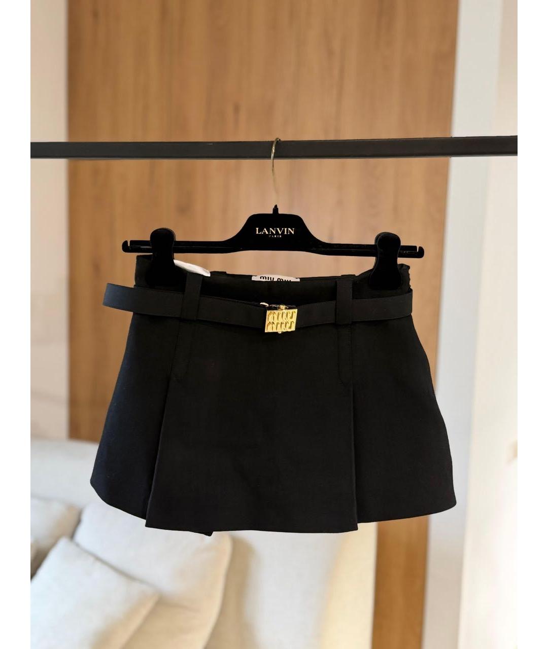 MIU MIU Черная юбка мини, фото 2