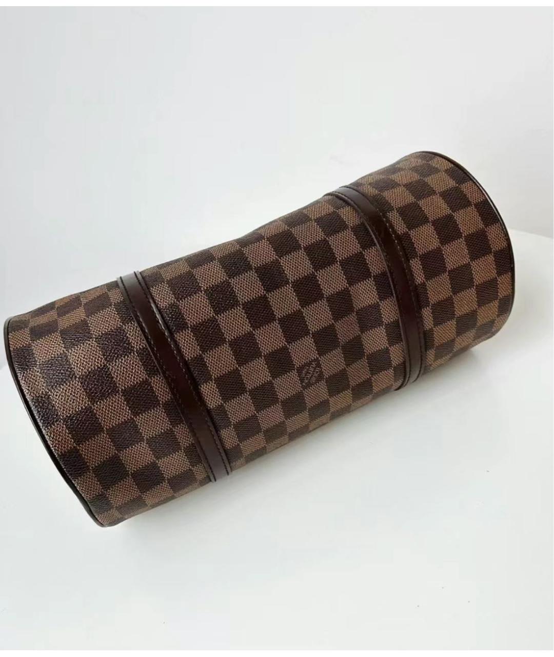 LOUIS VUITTON Коричневая кожаная сумка через плечо, фото 7