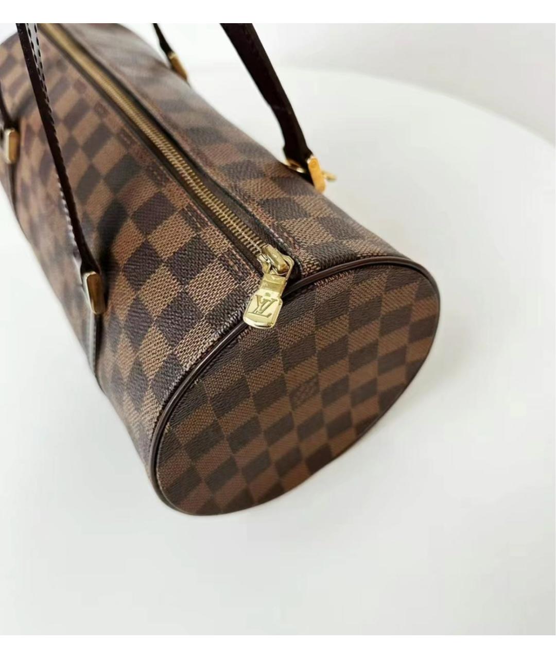 LOUIS VUITTON Коричневая кожаная сумка через плечо, фото 4