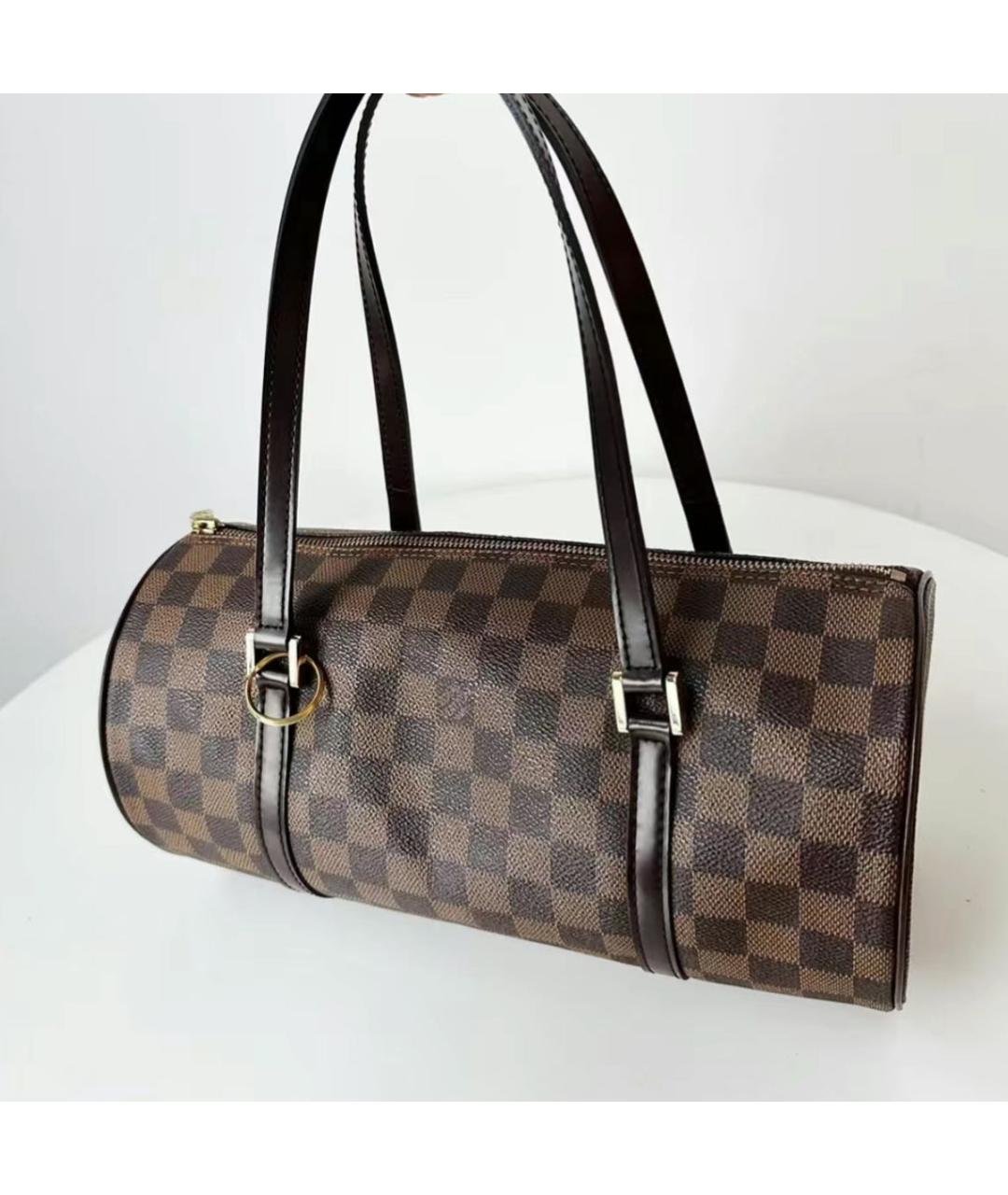 LOUIS VUITTON Коричневая кожаная сумка через плечо, фото 3
