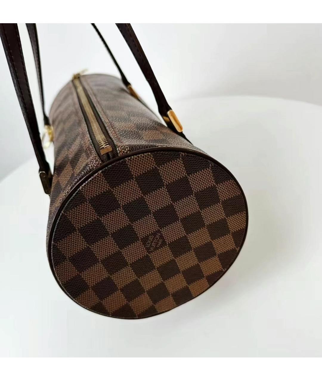 LOUIS VUITTON Коричневая кожаная сумка через плечо, фото 5
