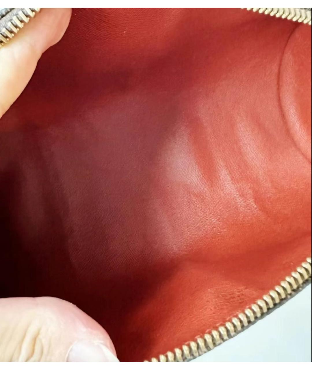 LOUIS VUITTON Коричневая кожаная сумка через плечо, фото 8