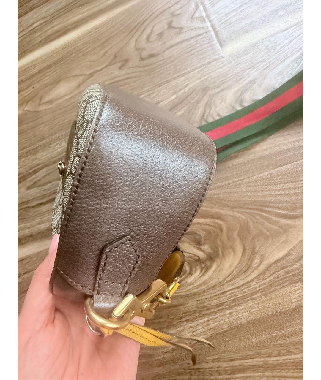 GUCCI Бежевая сумка через плечо из канвы, фото 8