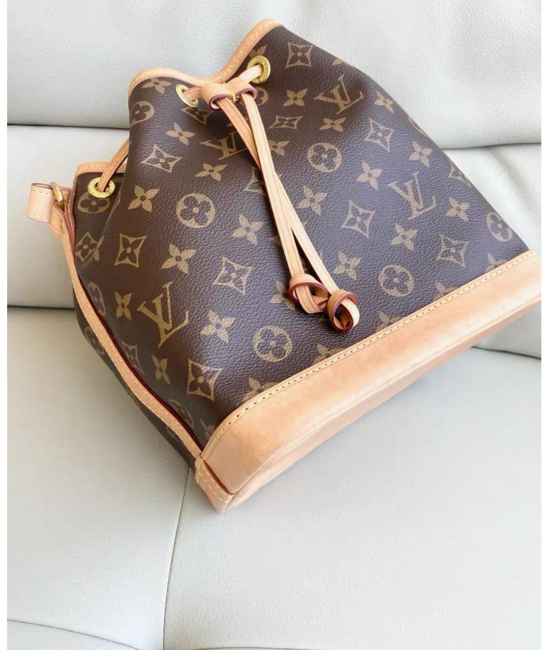 LOUIS VUITTON Коричневая кожаная сумка через плечо, фото 6