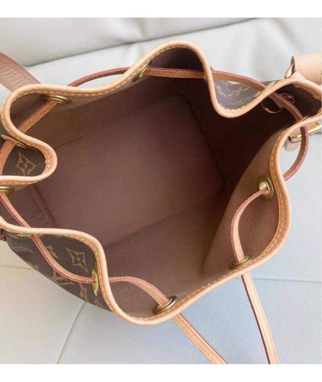 LOUIS VUITTON Коричневая кожаная сумка через плечо, фото 8