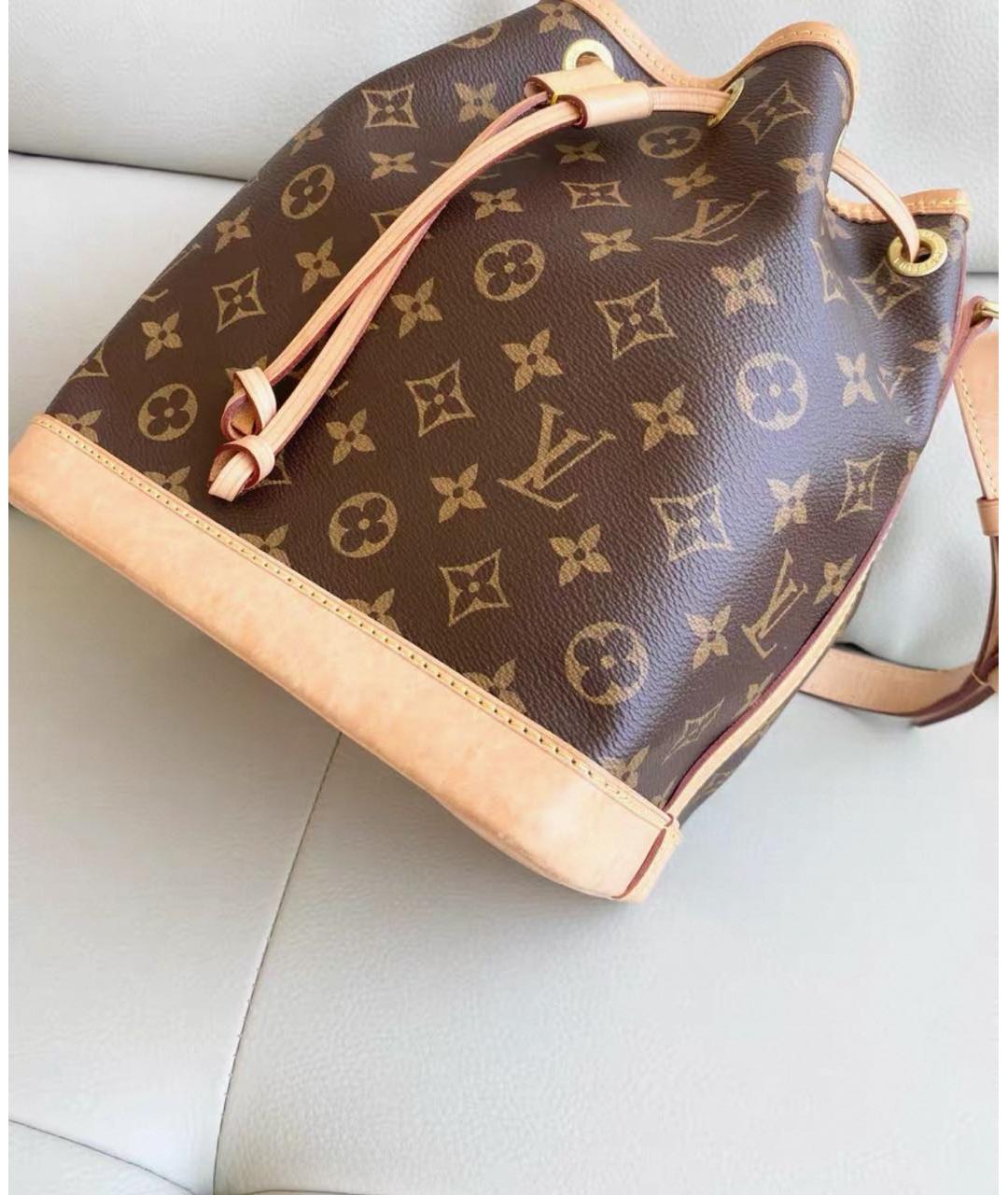 LOUIS VUITTON Коричневая кожаная сумка через плечо, фото 7