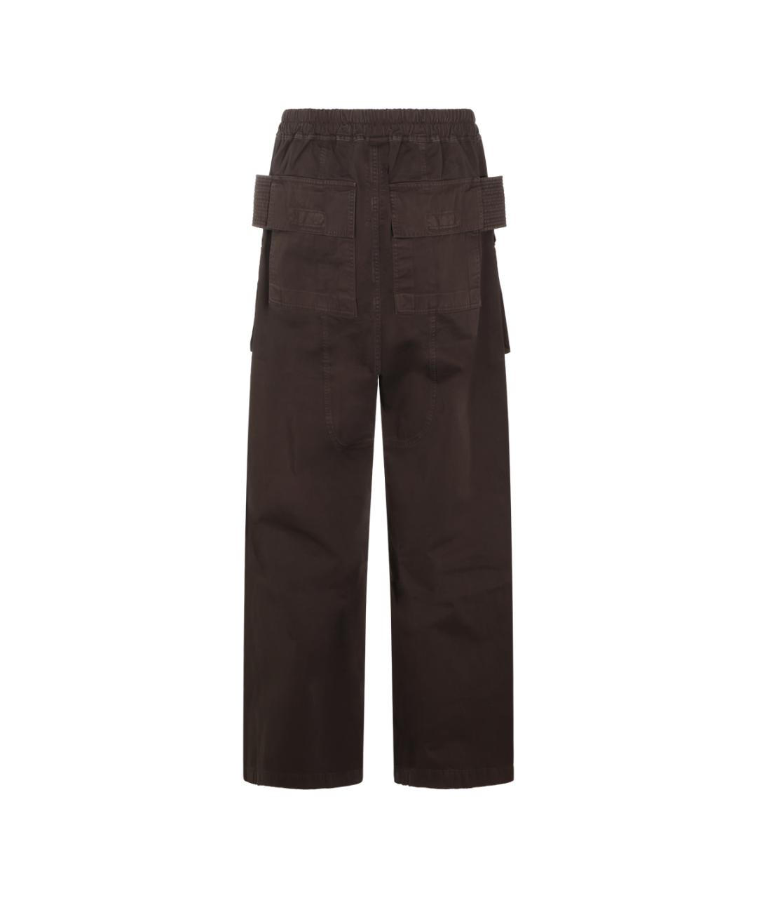 RICK OWENS DRKSHDW Коричневые хлопковые повседневные брюки, фото 3