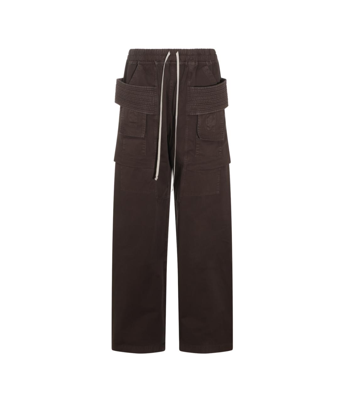 RICK OWENS DRKSHDW Коричневые хлопковые повседневные брюки, фото 1