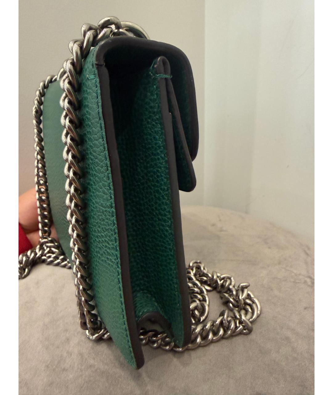GUCCI Зеленая кожаная сумка через плечо, фото 3