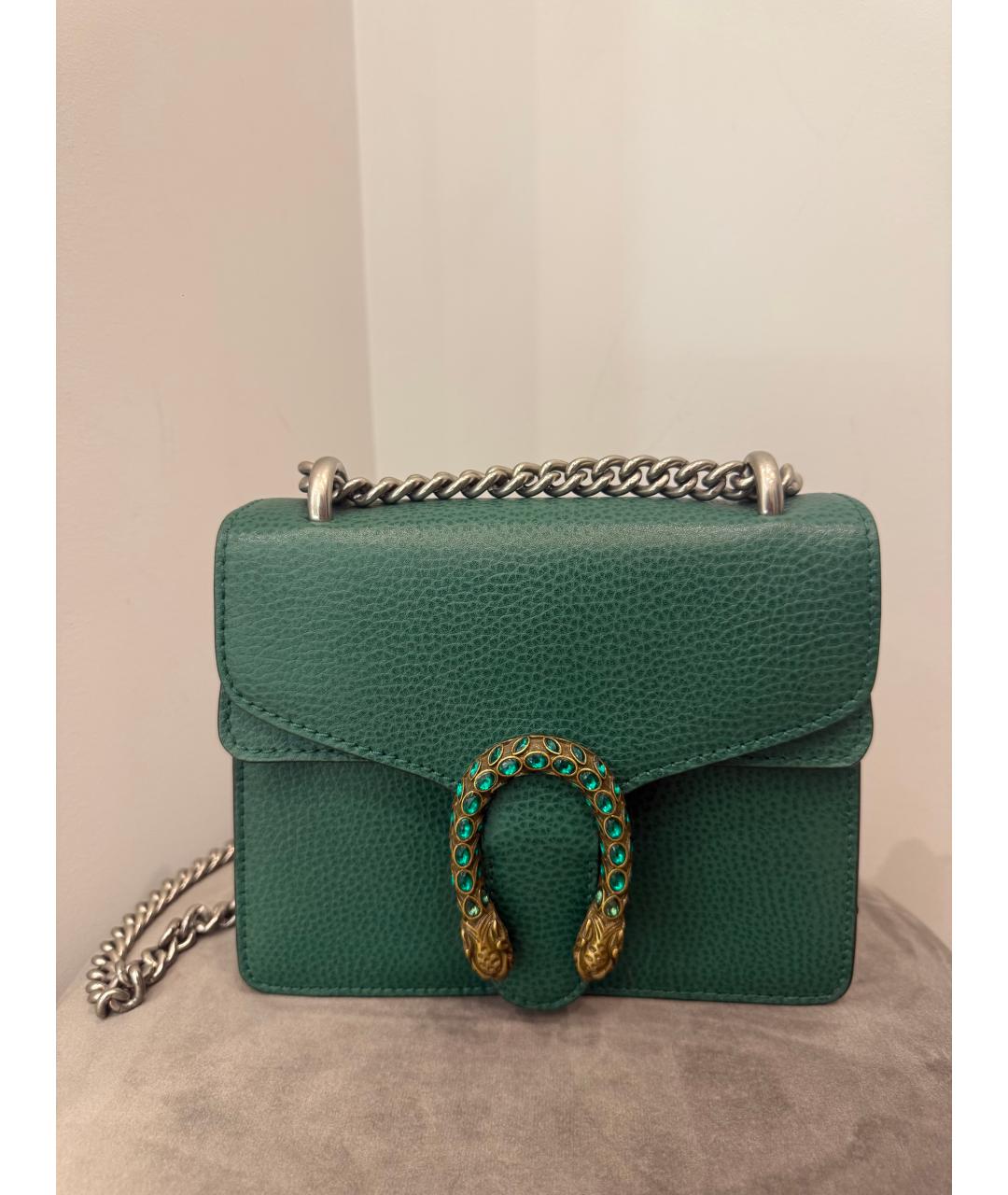 GUCCI Зеленая кожаная сумка через плечо, фото 6