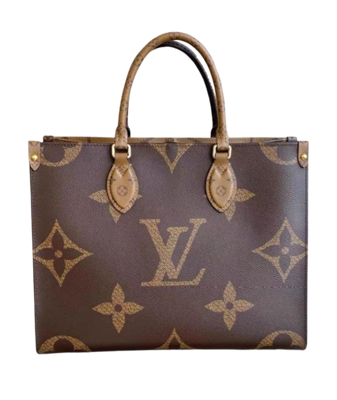LOUIS VUITTON Коричневая кожаная сумка тоут, фото 1