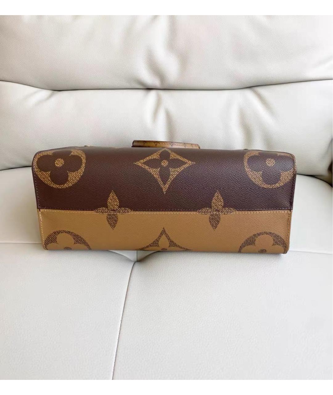 LOUIS VUITTON Коричневая кожаная сумка тоут, фото 5