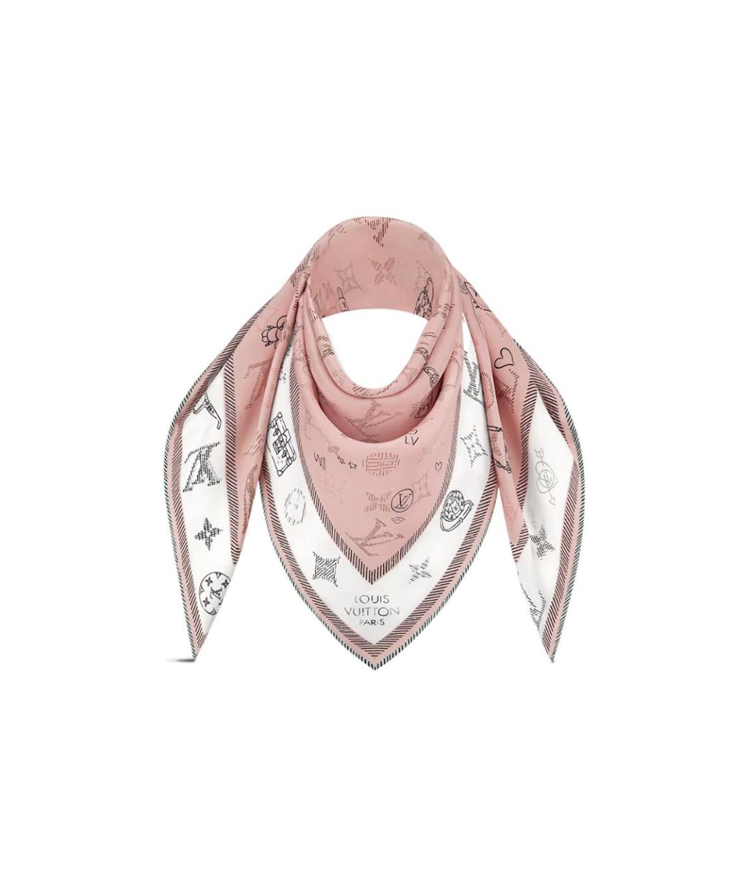 LOUIS VUITTON Розовый шарф, фото 1