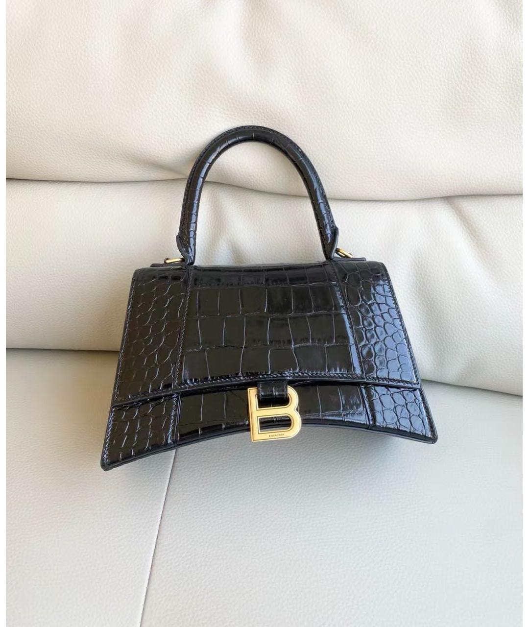 BALENCIAGA Черная кожаная сумка через плечо, фото 2