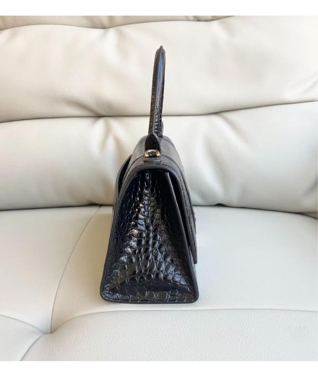 BALENCIAGA Черная кожаная сумка через плечо, фото 5
