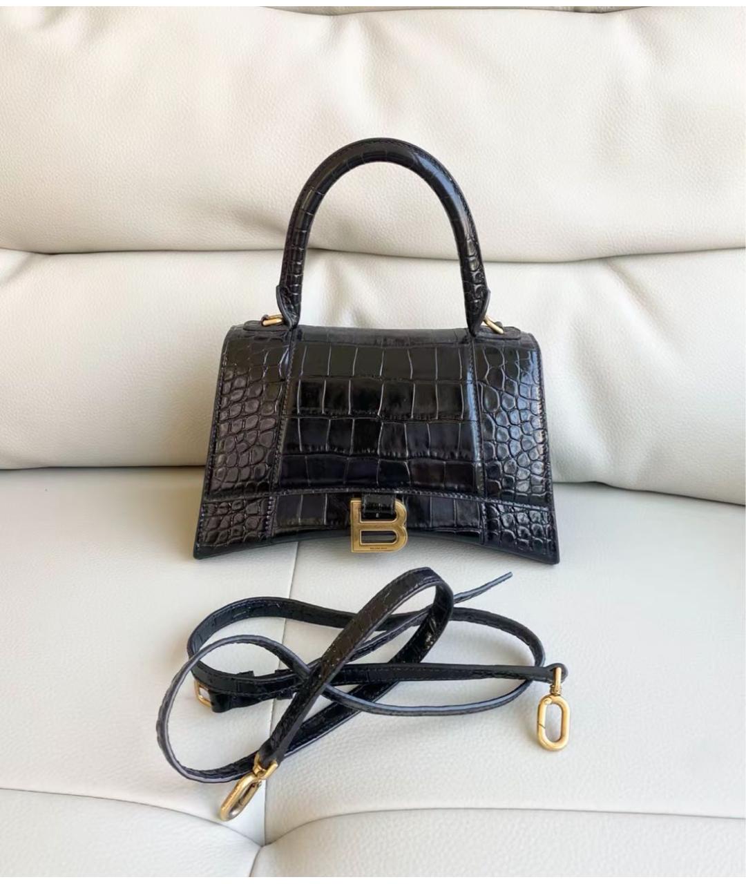 BALENCIAGA Черная кожаная сумка через плечо, фото 9