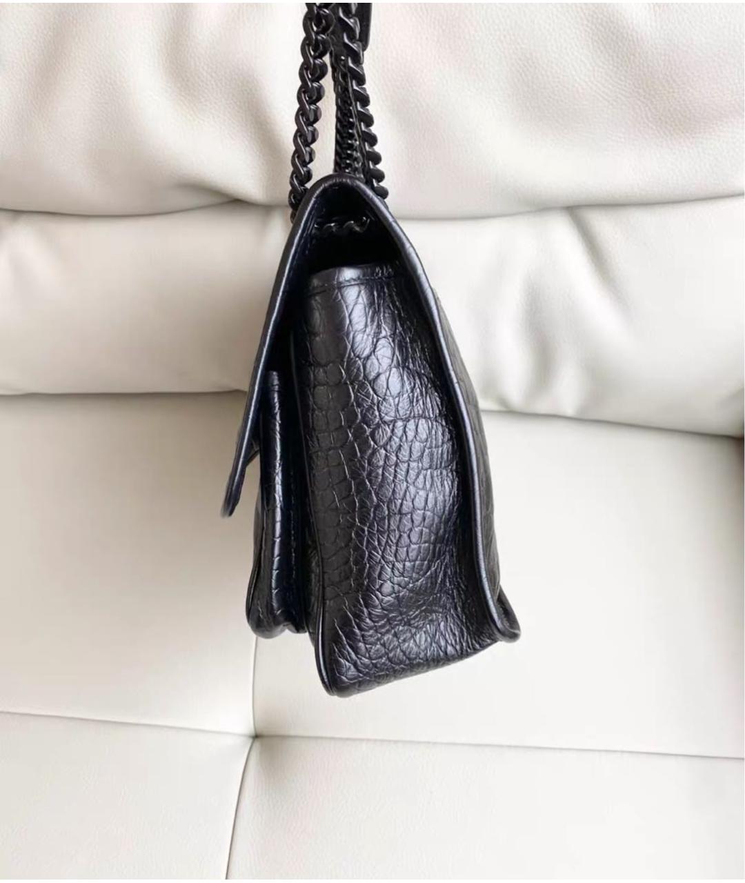 SAINT LAURENT Черная кожаная сумка через плечо, фото 4
