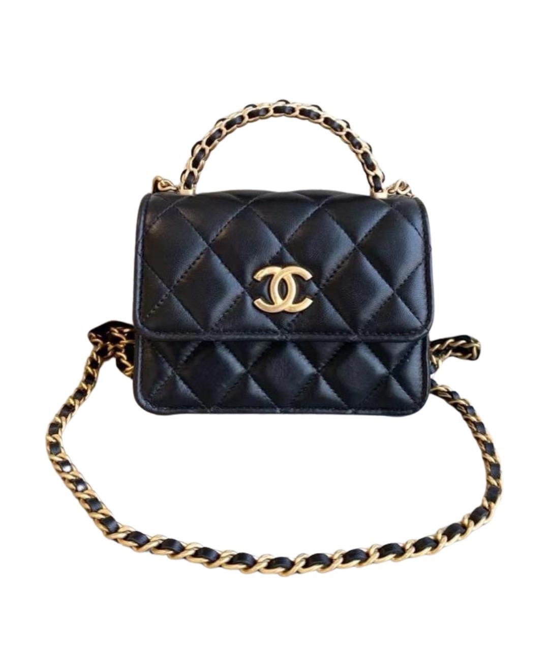 CHANEL Черная кожаная сумка через плечо, фото 1