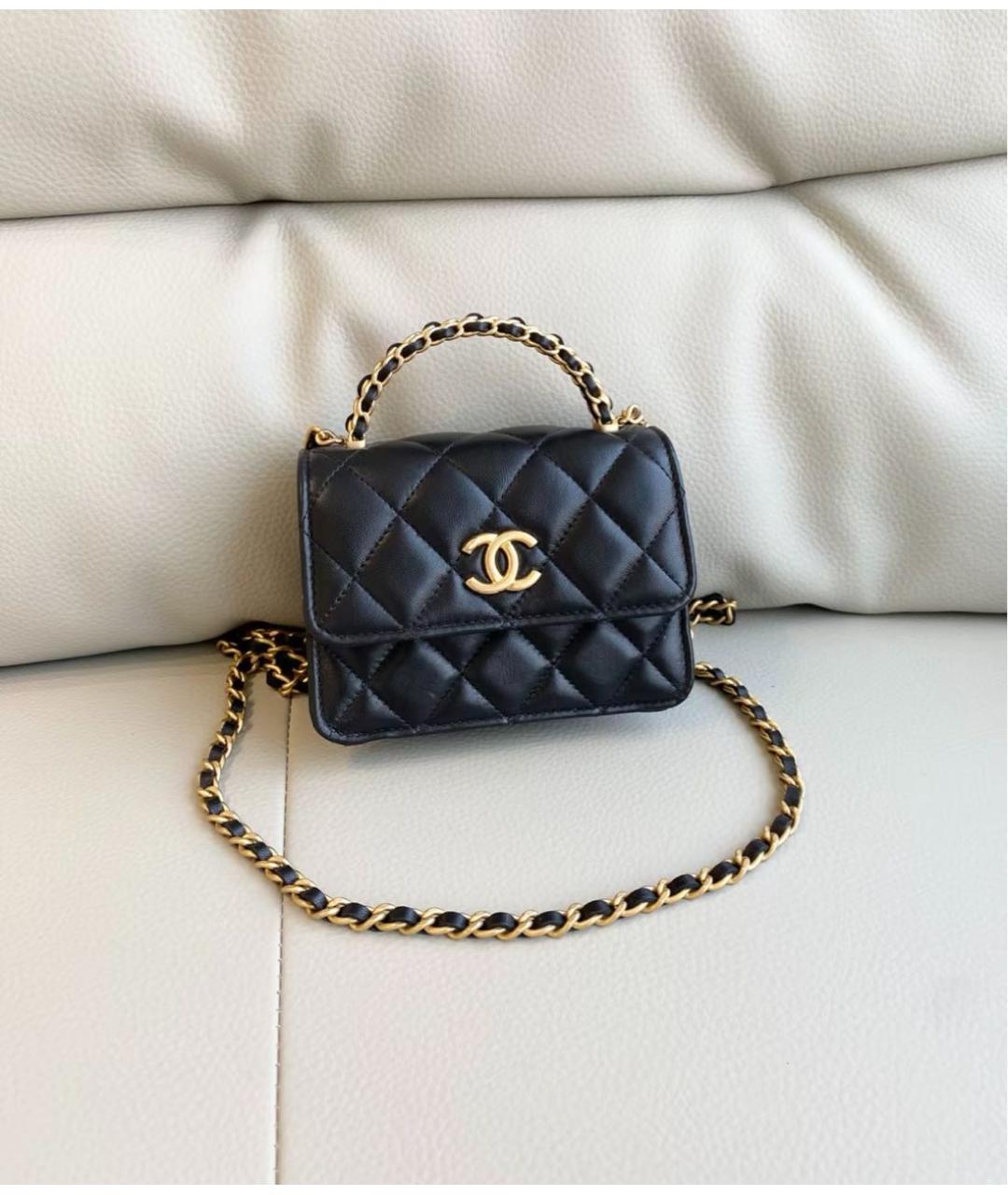 CHANEL Черная кожаная сумка через плечо, фото 2