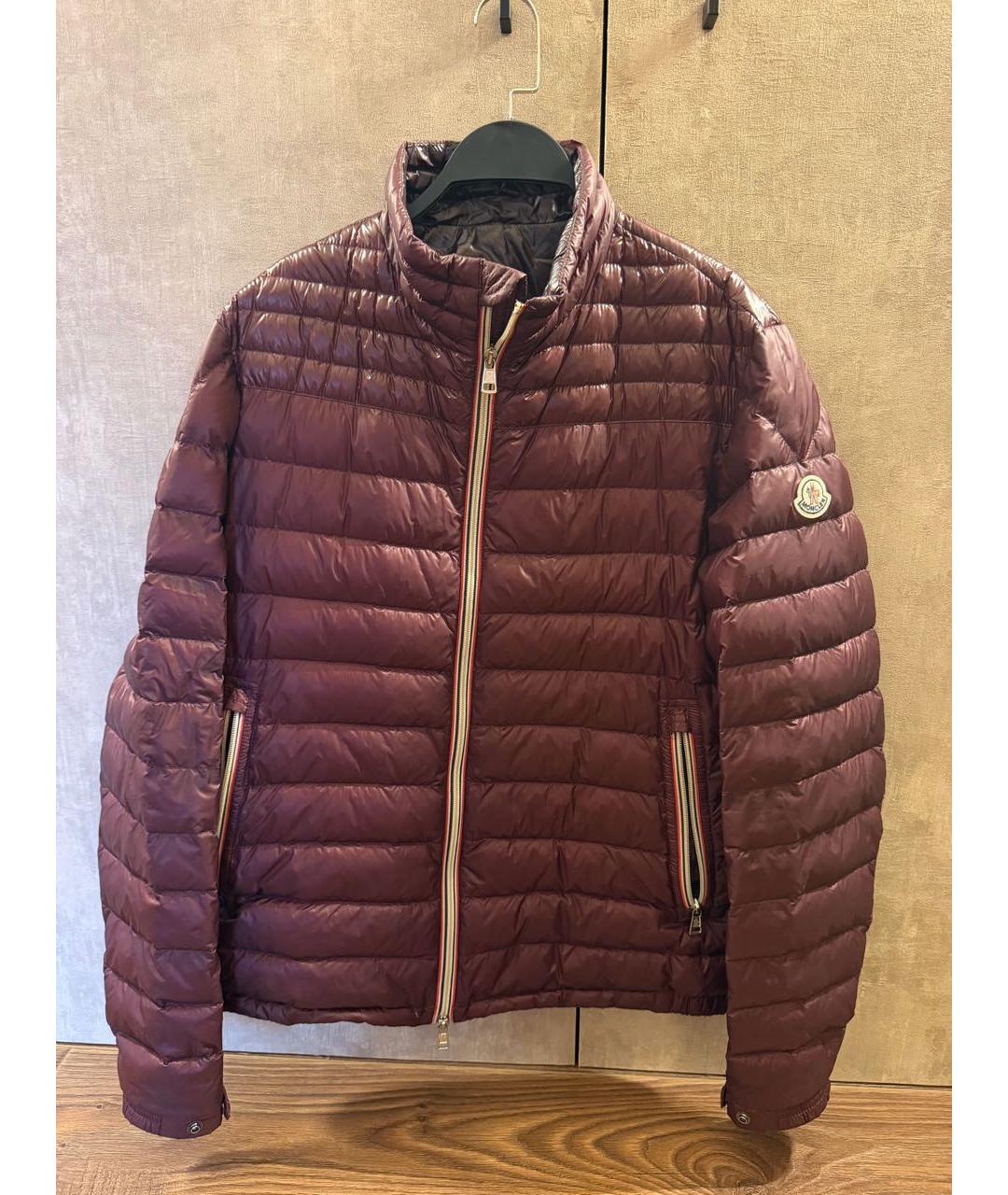 MONCLER Бордовая полиамидовая куртка, фото 5