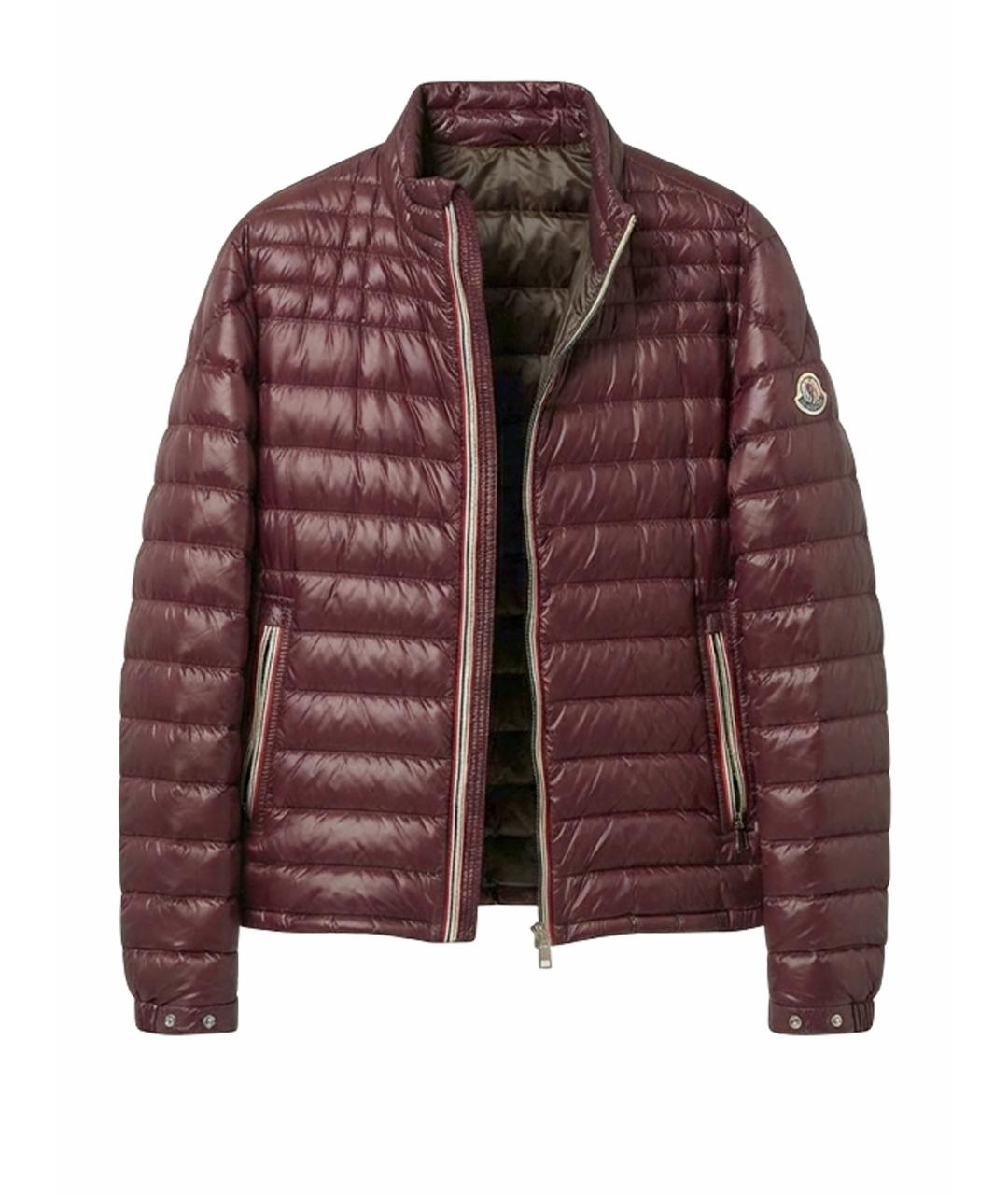 MONCLER Бордовая полиамидовая куртка, фото 1