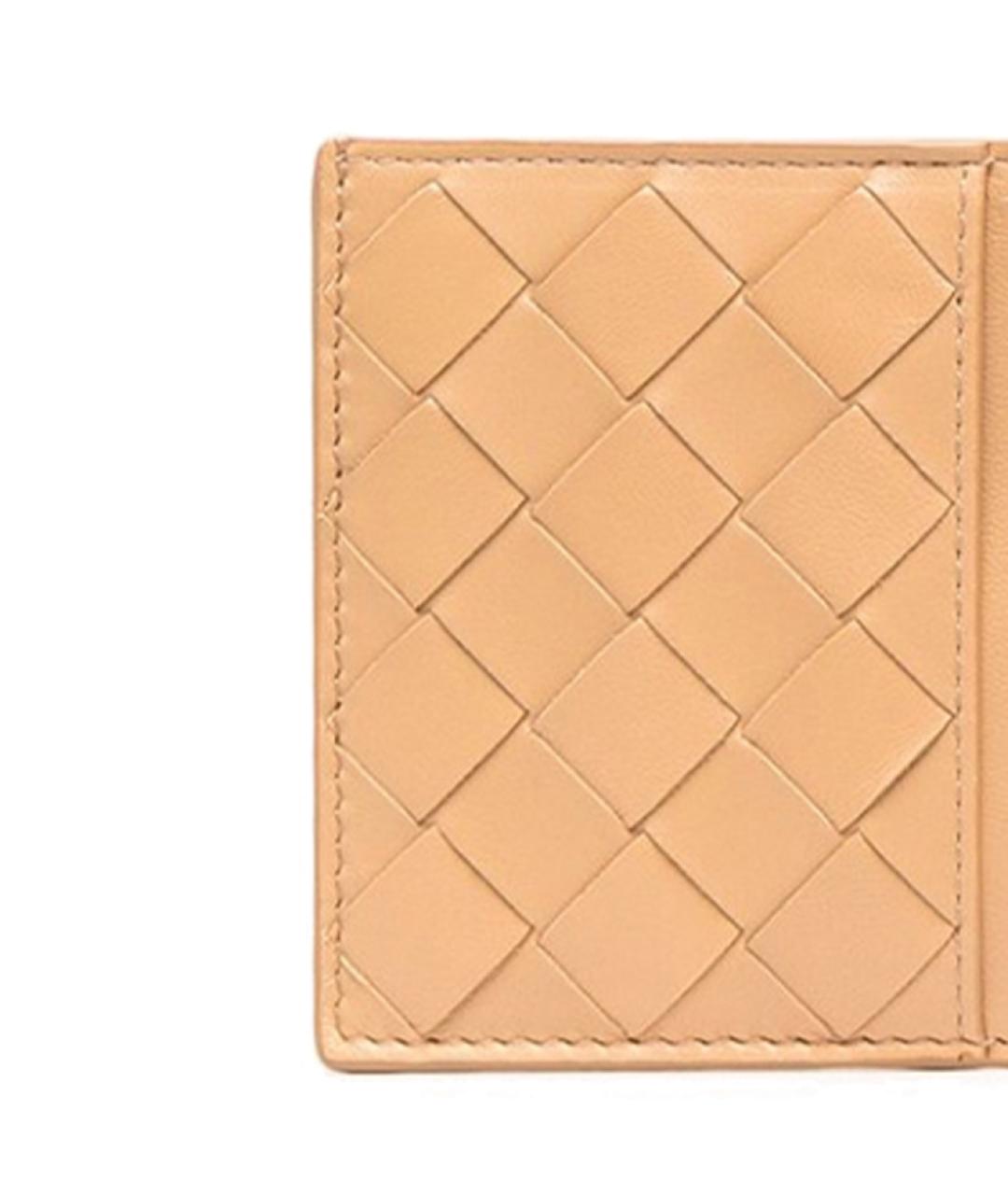 BOTTEGA VENETA Бежевый кожаный кошелек, фото 4