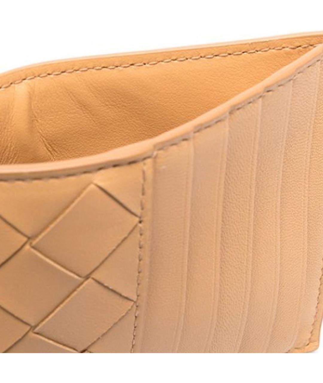 BOTTEGA VENETA Бежевый кожаный кошелек, фото 3