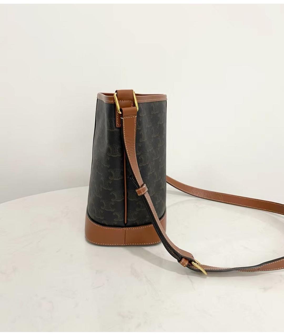 CELINE Коричневая кожаная сумка тоут, фото 4